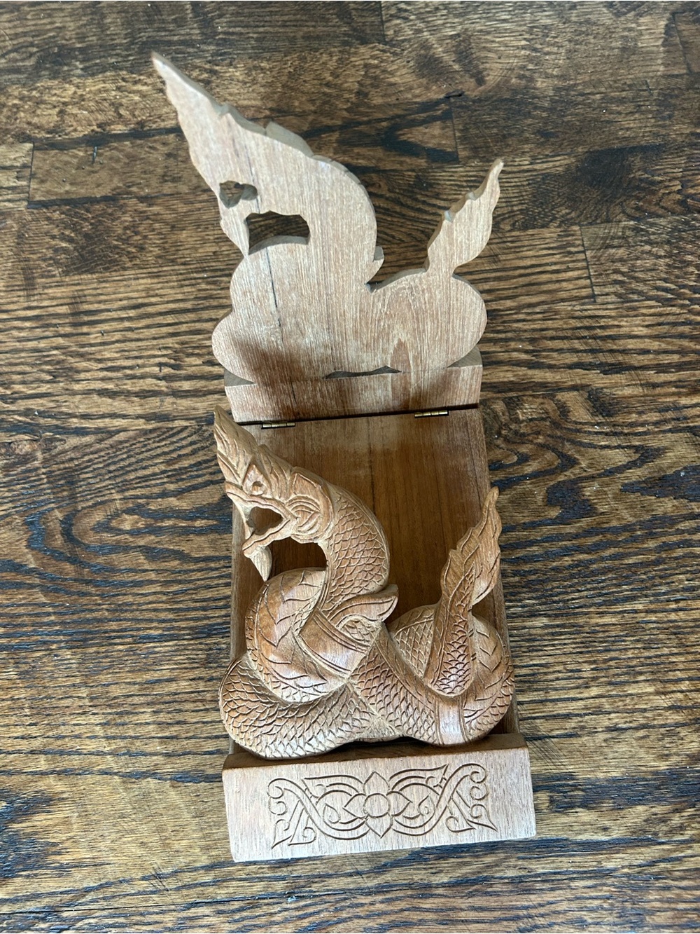 Vintage Ida Martin. Handcrafted wooden Dragon Bookend
